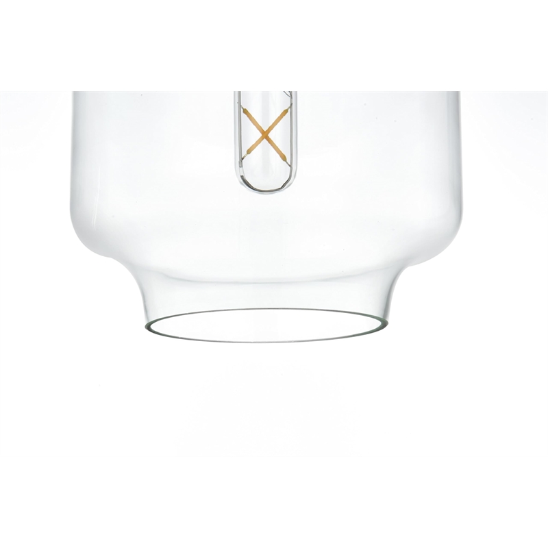 Living District Ashwell 1-Light Metal Pendant in Black and Clear Finish