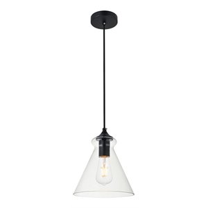 living district destry 1-light metal pendant in brass/clear finish