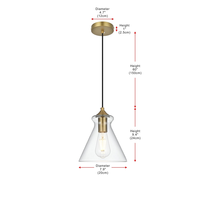 Living District Destry 1-Light Metal Pendant in Chrome and Clear