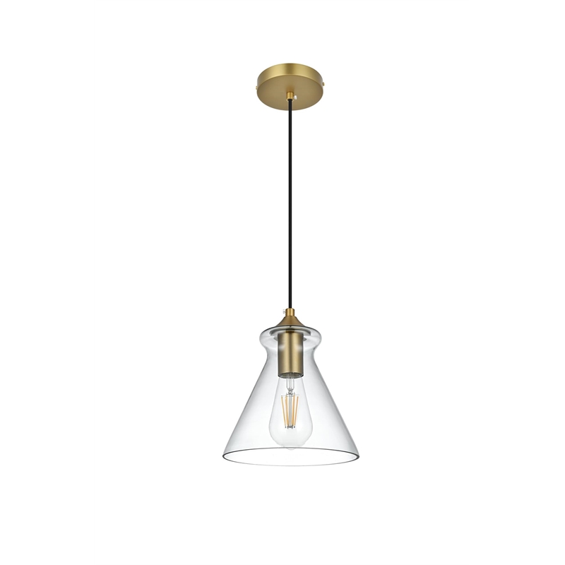 Living District Destry 1-Light Metal Pendant in Chrome and Clear