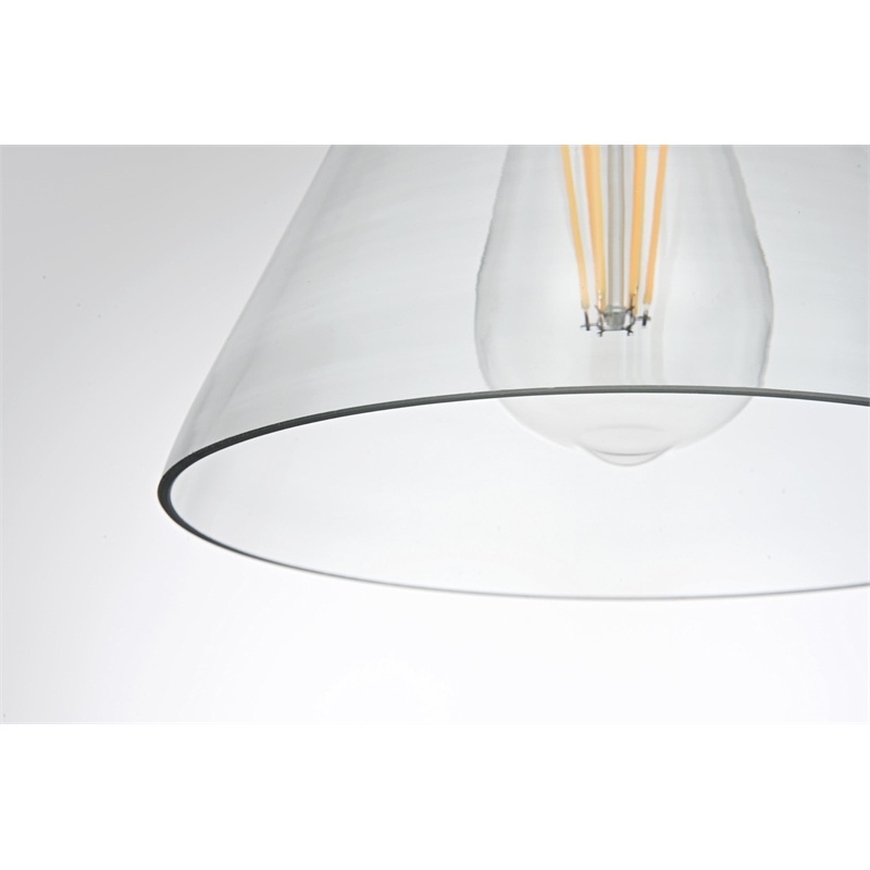 Living District Destry 1-Light Metal Pendant in Chrome and Clear