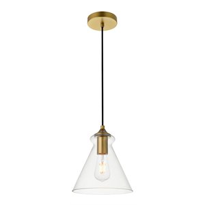living district destry 1-light metal pendant in chrome and clear
