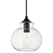 Living District Destry 1-Light Metal Pendant in Black & Clear Finish