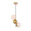 Living District Eclipse 3-Light Metal & Glass Pendant in Brass and Frosted White