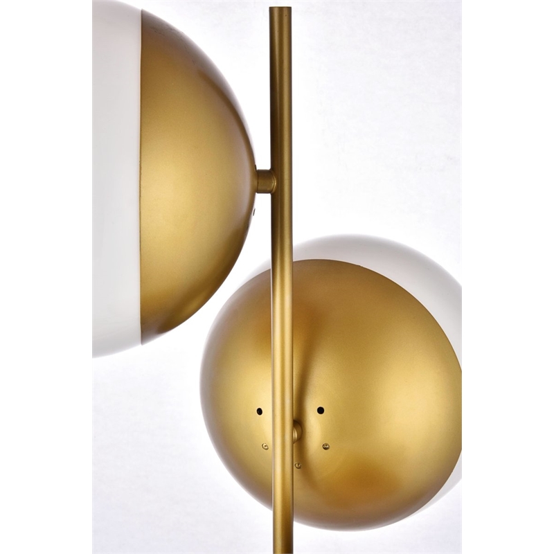 Living District Eclipse 3-Light Metal & Glass Pendant in Brass and Frosted White