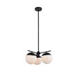 Living District Eclipse 3-Light Metal & Glass Pendant in Black and Frosted White