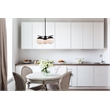 Living District Eclipse 3-Light Metal & Glass Pendant in Black and Frosted White
