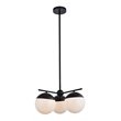 Living District Eclipse 3-Light Metal & Glass Pendant in Black and Frosted White