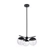 Living District Eclipse 3-Light Glass & Metal Pendant in Black/Clear