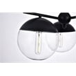 Living District Eclipse 3-Light Glass & Metal Pendant in Black/Clear