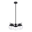 Living District Eclipse 3-Light Glass & Metal Pendant in Black/Clear