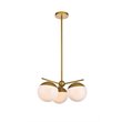 Living District Eclipse 3-Light Glass & Metal Pendant in Brass/Frosted White