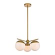 Living District Eclipse 3-Light Glass & Metal Pendant in Brass/Frosted White