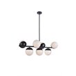 Living District Eclipse 7-Light Metal & Glass Pendant in Black/Frosted White