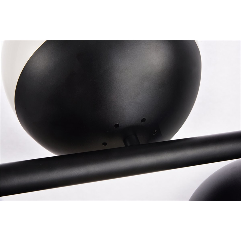Living District Eclipse 7-Light Metal & Glass Pendant in Black/Frosted White