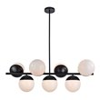 Living District Eclipse 7-Light Metal & Glass Pendant in Black/Frosted White