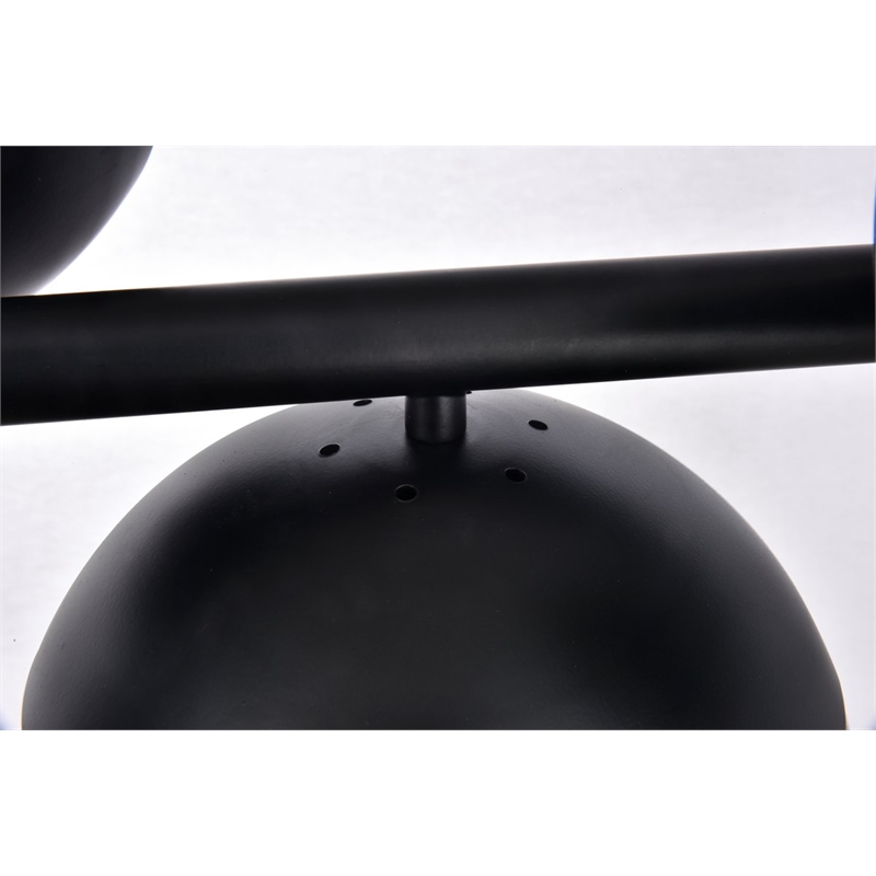 Living District Eclipse 7-Light Metal & Glass Pendant in Black/Clear