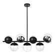 Living District Eclipse 7-Light Metal & Glass Pendant in Black/Clear