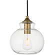Living District Destry 1-Light Metal Pendant in Brass and Clear
