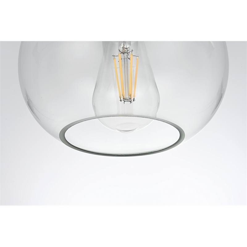 Living District Destry 1-Light Metal Pendant in Chrome and Clear Finish