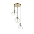 Living District Destry 3-Light Metal Pendant in Black and Clear