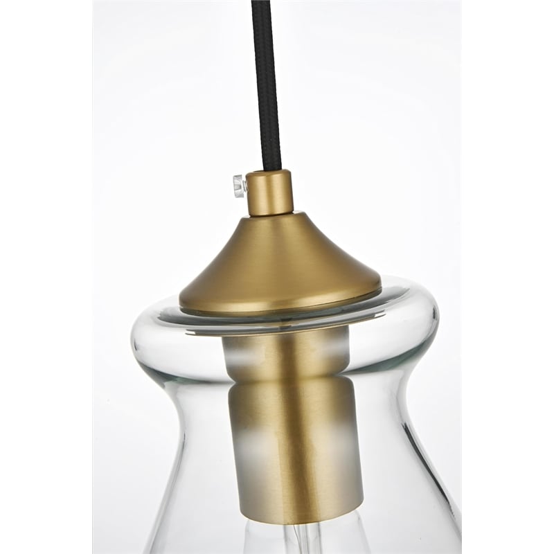 Living District Destry 3-Light Metal Pendant in Black and Clear