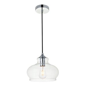 living district destry 3-light metal pendant in black and clear