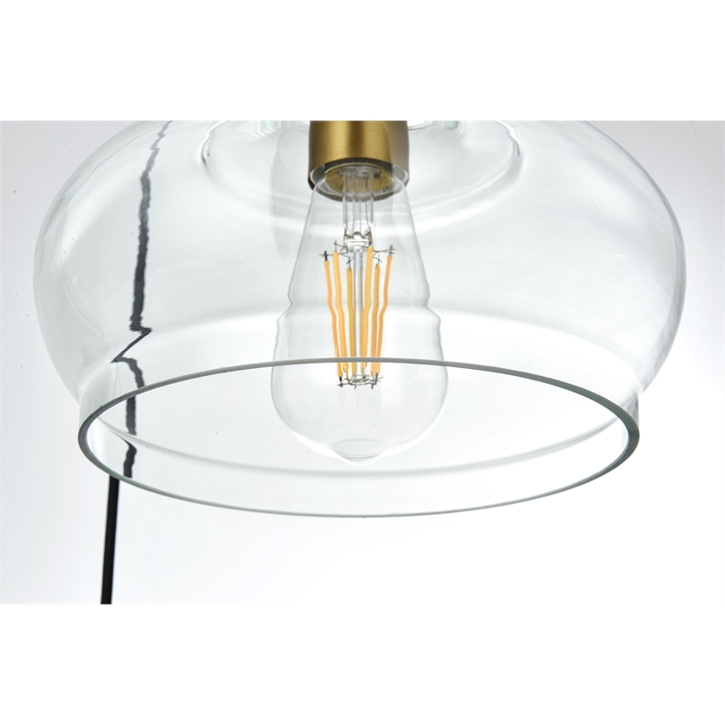 Living District Destry 3-Light Metal Pendant in Chrome and Clear