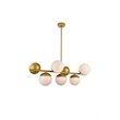 Living District Eclipse 7-Light Metal & Glass Pendant in Brass/Frosted White