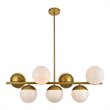 Living District Eclipse 7-Light Metal & Glass Pendant in Brass/Frosted White
