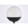 Living District Eclipse 1-Light Metal & Glass Floor Lamp in Black/Frosted White