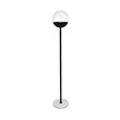 Living District Eclipse 1-Light Metal & Glass Floor Lamp in Black/Clear