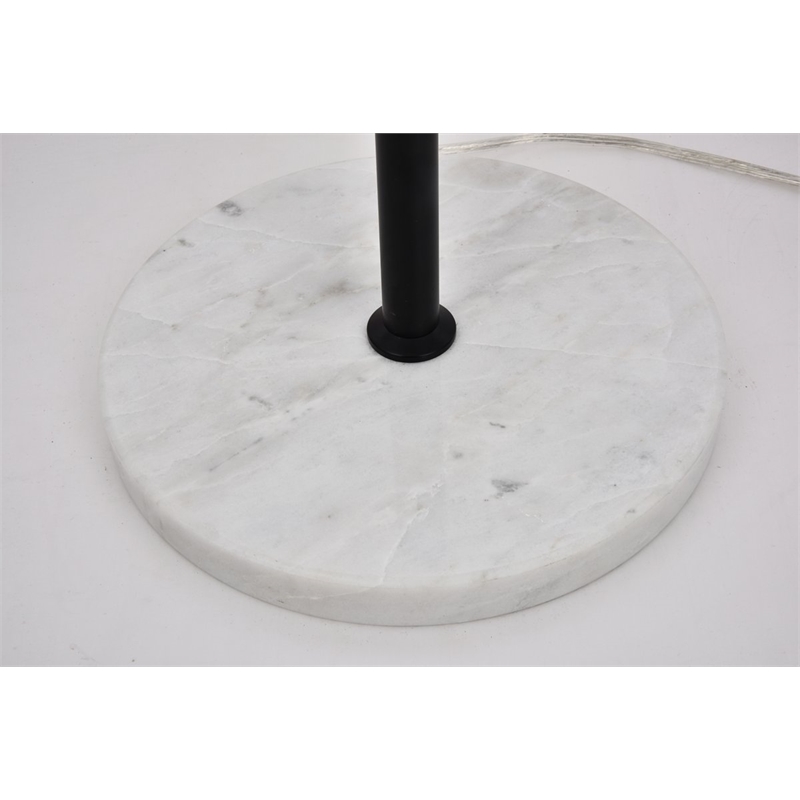 Living District Eclipse 1-Light Metal & Glass Floor Lamp in Black/Clear