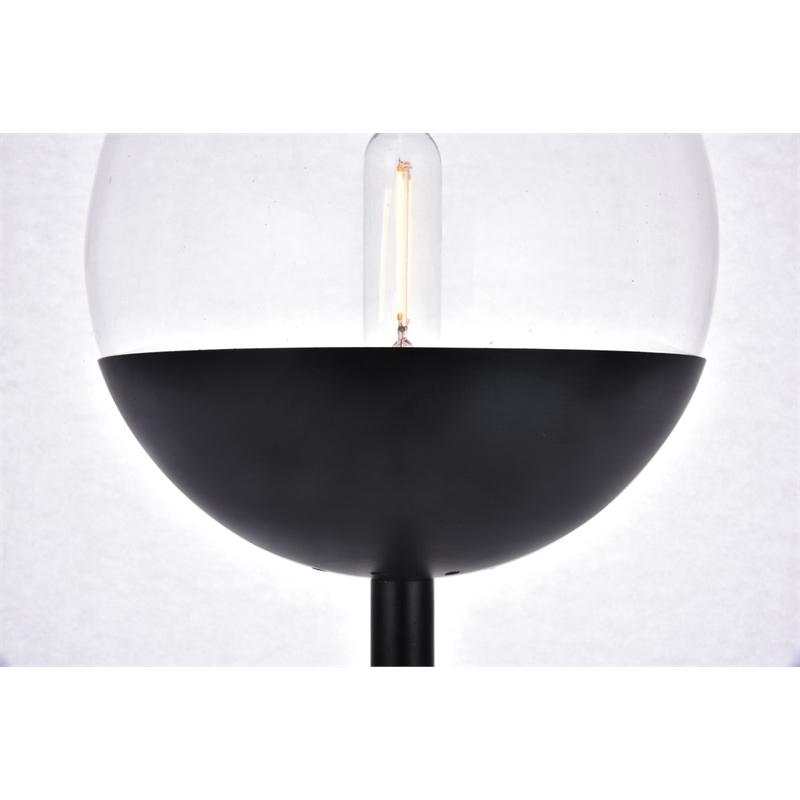 Living District Eclipse 1-Light Metal & Glass Floor Lamp in Black/Clear