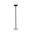 Living District Eclipse 1-Light Metal & Glass Floor Lamp in Black/Clear