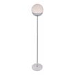 Living District Eclipse 1-Light Metal & Glass Floor Lamp in Chrome/Frosted White