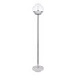 Living District Eclipse 1-Light Metal & Glass Floor Lamp in Chrome/Clear