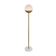 Living District Eclipse 1-Light Metal & Glass Floor Lamp in Brass/Frosted White