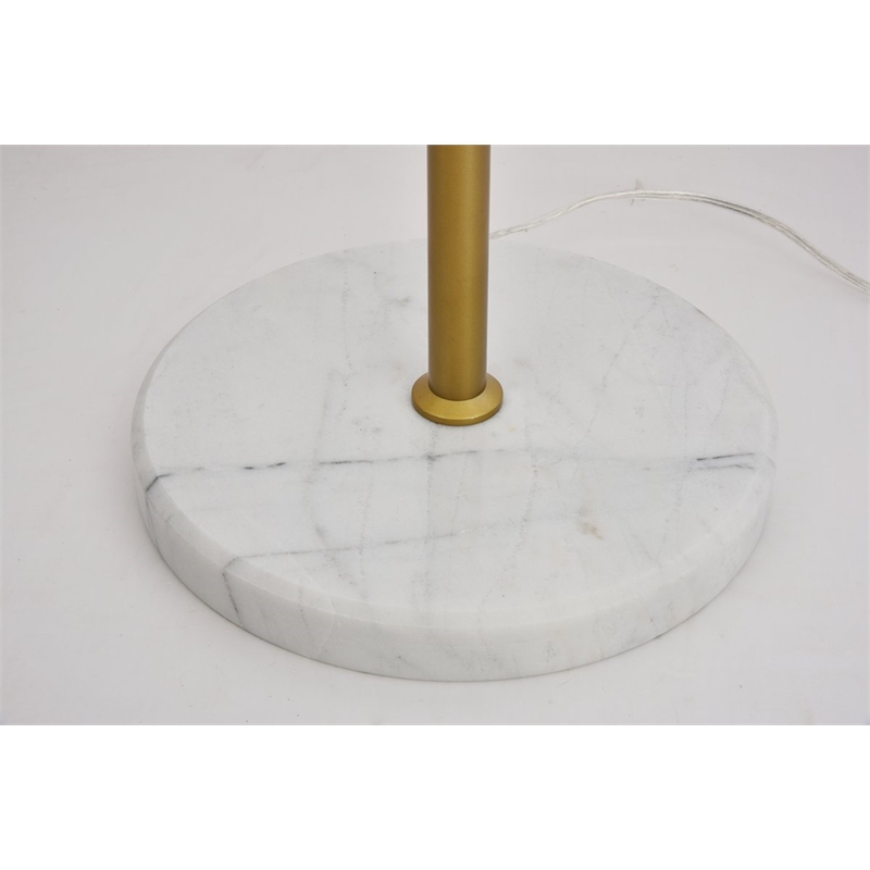Living District Eclipse 1-Light Metal & Glass Floor Lamp in Brass/Frosted White