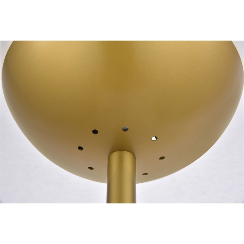 Living District Eclipse 1-Light Metal & Glass Floor Lamp in Brass/Frosted White