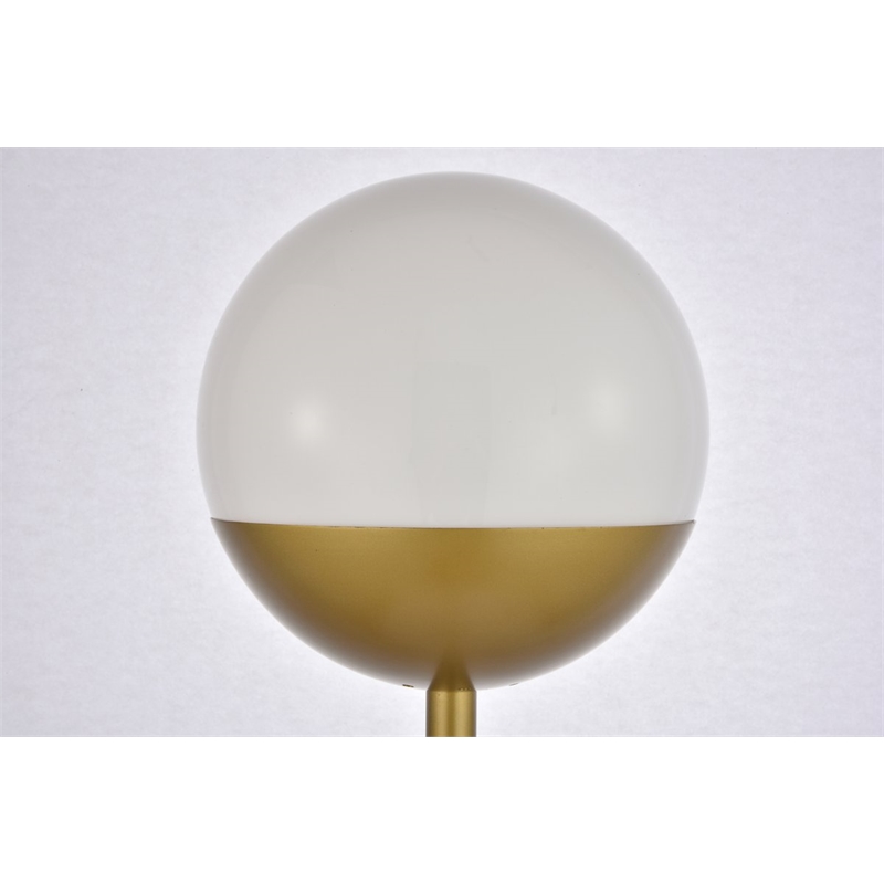 Living District Eclipse 1-Light Metal & Glass Floor Lamp in Brass/Frosted White