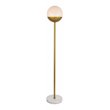 Living District Eclipse 1-Light Metal & Glass Floor Lamp in Brass/Frosted White