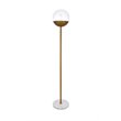 Living District Eclipse 1-Light Metal & Glass Floor Lamp in Brass/Clear