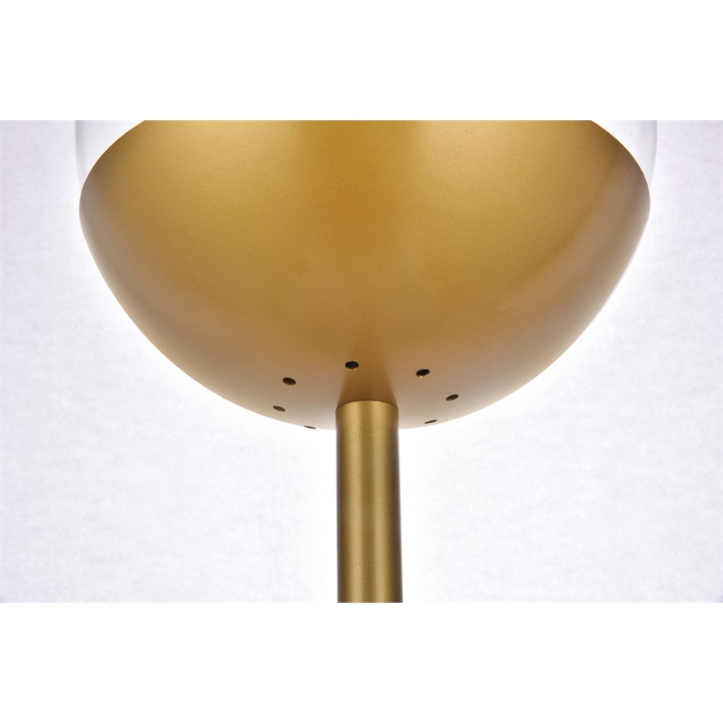 Living District Eclipse 1-Light Metal & Glass Floor Lamp in Brass/Clear