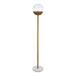 Living District Eclipse 1-Light Metal & Glass Floor Lamp in Brass/Clear