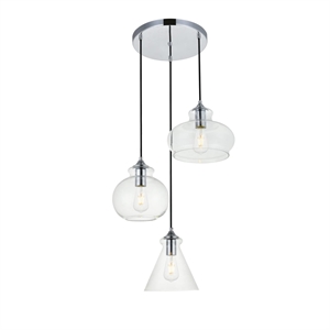 Living District Keller 1-Light Mid-Century Metal Pendant - Black Finish