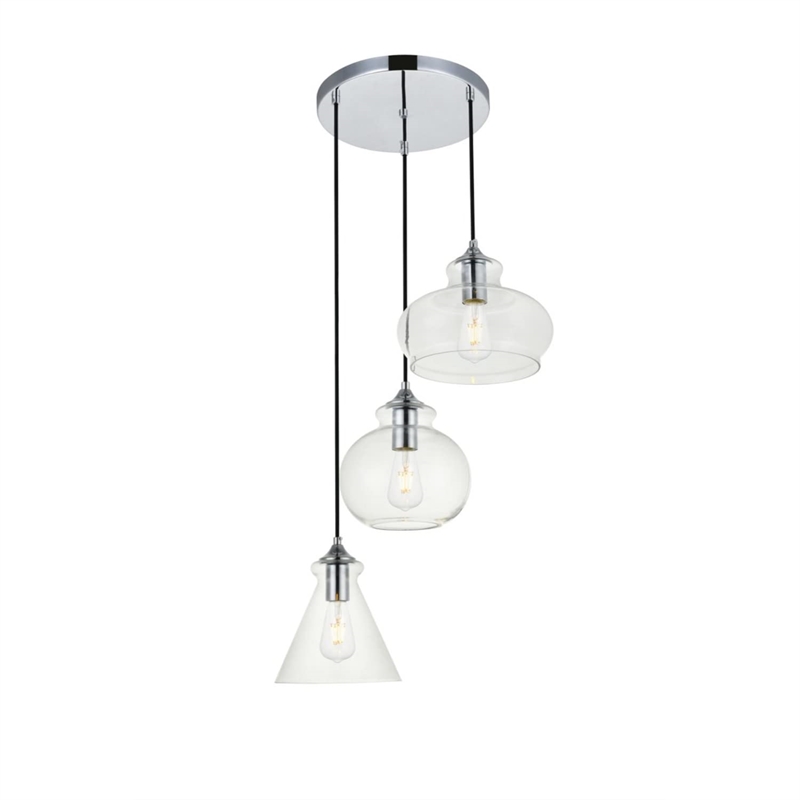 Living District Keller 1-Light Mid-Century Metal Pendant - Black Finish