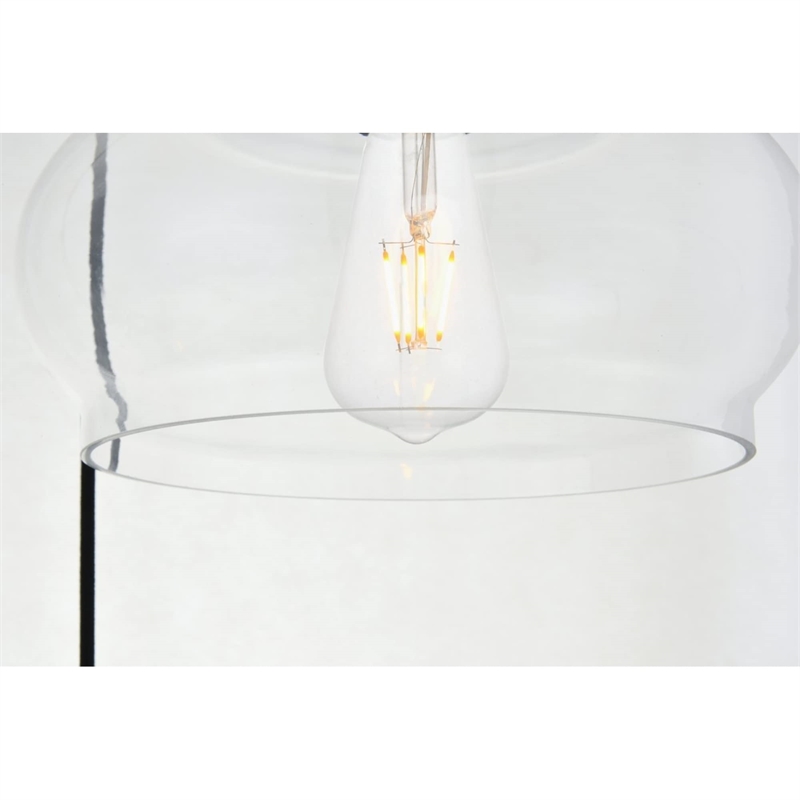 Living District Keller 1-Light Mid-Century Metal Pendant - Black Finish