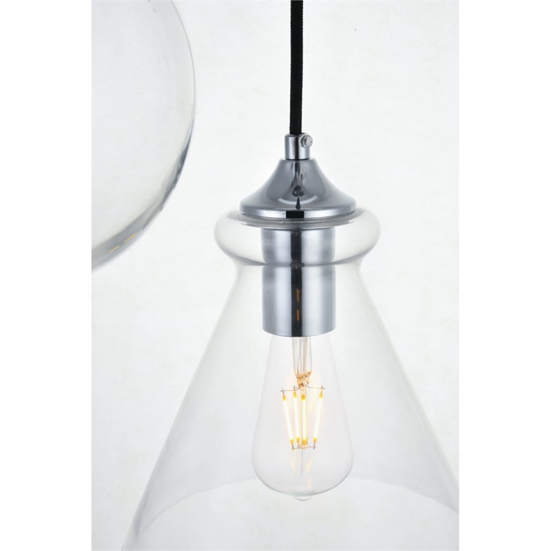 Living District Keller 1-Light Mid-Century Metal Pendant - Black Finish