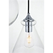 Living District Keller 1-Light Mid-Century Metal Pendant - Black Finish